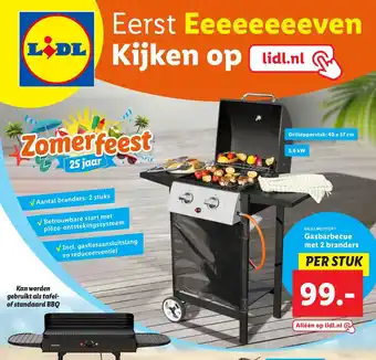 Lidl Gasbarbecue met 2 branders per stuk aanbieding