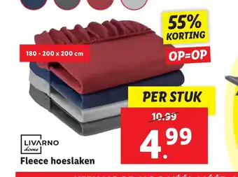 Lidl Livarno Home Fleece hoeslaken per stuk aanbieding