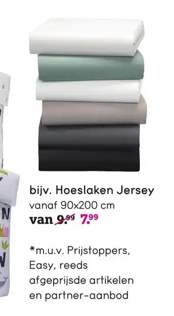 Leen Bakker Hoeslaken Jersey 90x200 cm aanbieding