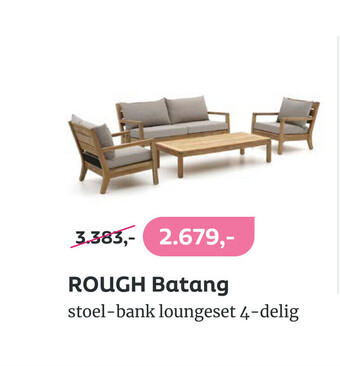 Kees Smit Rough Batang stoel-bank loungeset 4-delig aanbieding