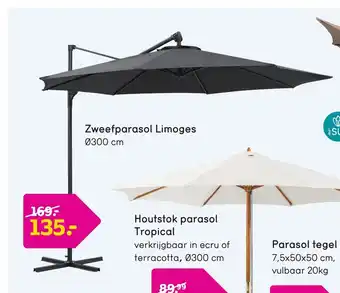 Leen Bakker Zweefparasol Limoges 300 cm aanbieding