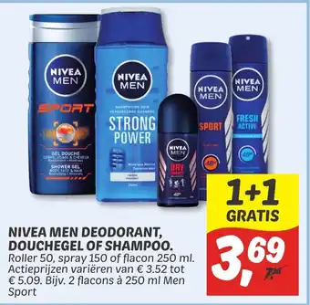 Dekamarkt Nivea Men Deodorant, Douchegel of Shampoo aanbieding