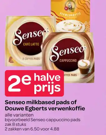 Spar Senseo milkbased pads of Douwe Egberts verwenkoffie aanbieding