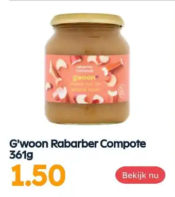 Ochama G'woon Rabarber Compote 361g aanbieding