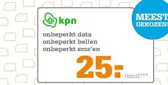 Telecombinatie Kpn Onbeperkt Data Onbeperkt Bellen Onbeperkt Sms'En aanbieding