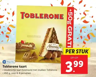 Lidl Toblerone taart 450 g per stuk aanbieding