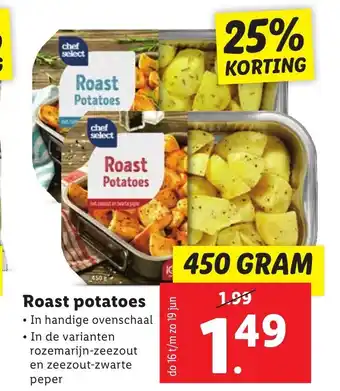 Lidl Roast potatoes 450 gram aanbieding