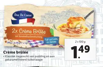 Lidl Duc De Coeur Creme brulee 2x100 g aanbieding