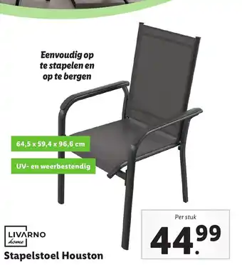 Lidl Livarno home Stapelstoel Houston 64,5x59,4x96,6 cm aanbieding