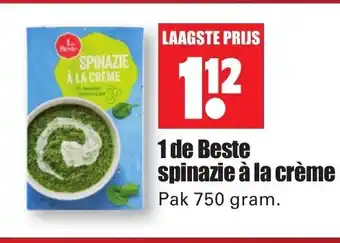 Dirk 1 de Beste spinazie a la creme 750g aanbieding