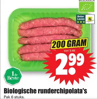 Dirk Biologische runderchipolata's 200g aanbieding