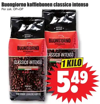 Dirk Buongiorno koffiebonen classico intenso aanbieding