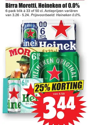 Dirk Birra Moretti, Heineken of 0.0% aanbieding