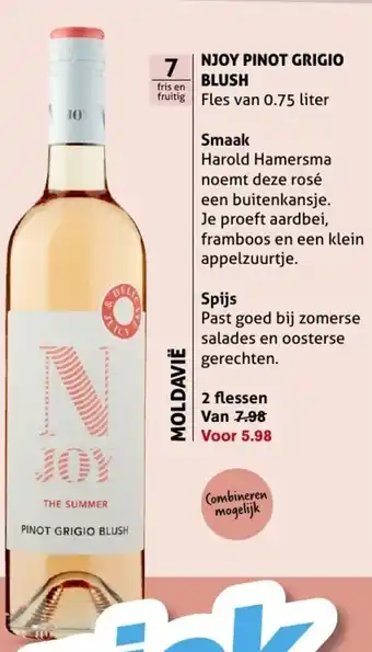 Hoogvliet Njoy pinot grigio blush aanbieding