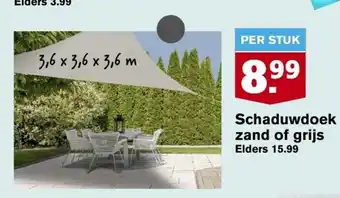 Hoogvliet Schaduwdoek zand of grijs aanbieding