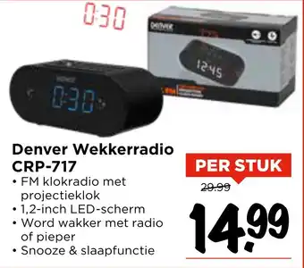 Vomar Voordeelmarkt Denver Wekkerradio CRP-717 aanbieding