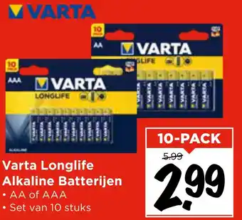 Vomar Voordeelmarkt Varta Longlife Alkaline Batterijen aanbieding