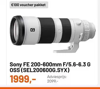 Kamera Express Sony FE 200-600mm F-5.6-6.3 G OSS (SEL200600G.SYX) aanbieding