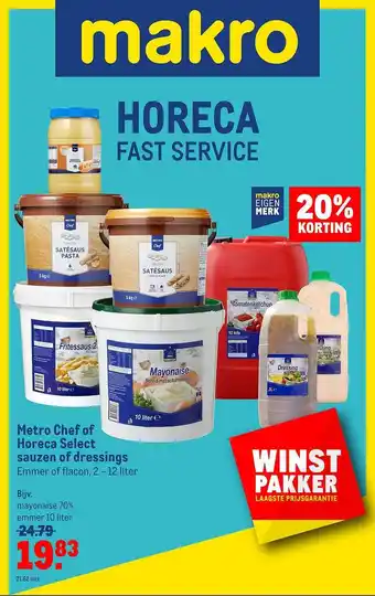 Makro Metro Chef Of Horeca Select Sauzen Of Dressings aanbieding