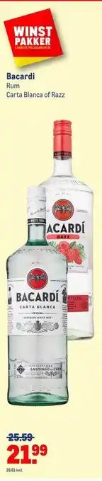 Makro Bacardi Rum Carta Blanca Of Razz aanbieding