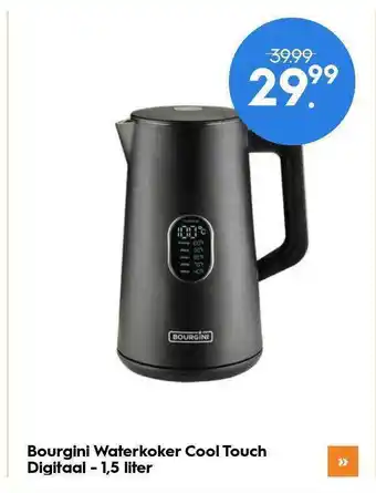 Blokker Bourgini Waterkoker Cool Touch Digitaal - 1,5 Liter aanbieding