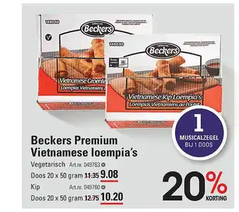 Sligro Beckers Premium Vietnamese Loempia's aanbieding