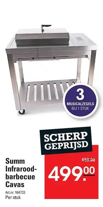 Sligro Summ Infrarood- Barbecue Cavas aanbieding