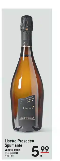 Sligro Lisetto Prosecco Spumante aanbieding