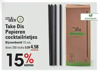 Sligro Take Dis Papieren Cocktailrietjes aanbieding