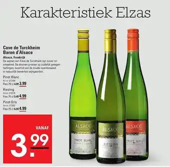 Sligro Cave De Turckheim Baron D'Alsace Alsace, Frankrijk aanbieding