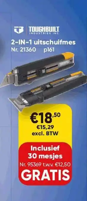 Toolstation Toughbuilt 2-In-1 Uitschuifmes aanbieding