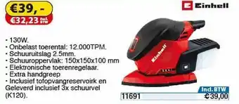 Toolstation Einhell TE-OS 1320 Multi Schuurmachine aanbieding