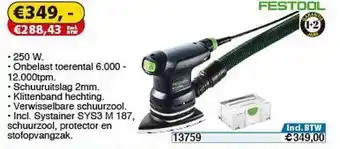 Toolstation Festool DTS 400 REQ-Plus Delta Schuurmachine aanbieding