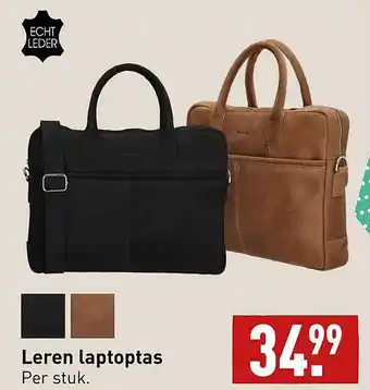 ALDI Leren Laptoptas aanbieding