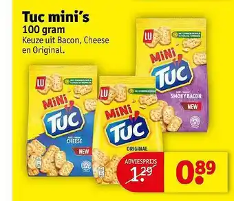 Kruidvat Lu Tuc Mini's Bacon, Cheese En Original aanbieding