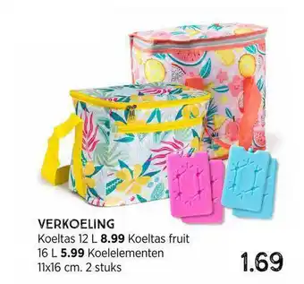 Xenos Verkoeling : Koeltas 12 L, Koeltas Fruit 16 L, Koelelementen 11x16 Cm aanbieding