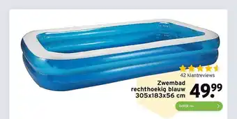 GAMMA Zwembad Rechthoekig Blauw 305x183x56 Cm aanbieding