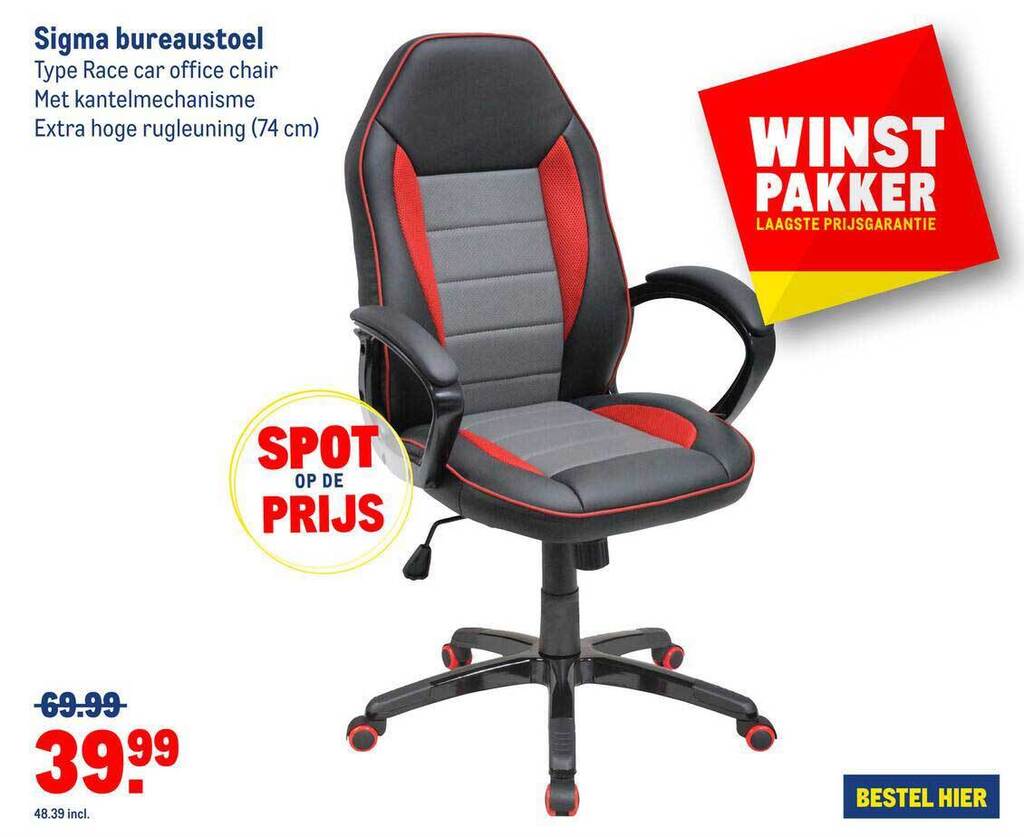 Sigma Bureaustoel Race Car Office Chair aanbieding bij Makro