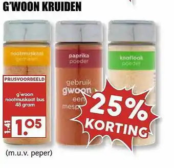 MCD Supermarkt G'woon Kruiden 25% Korting aanbieding