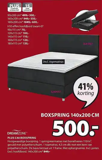 Jysk Dreamzone Plus C40 Boxspring 41% Korting aanbieding