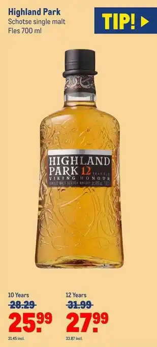 Makro Highlang Park Schotse Single Malt 10 Years Of 12 Years aanbieding