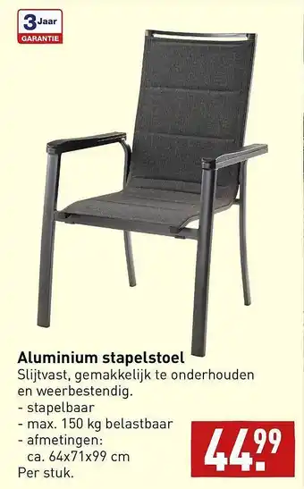 ALDI Aluminium Stapelstoel aanbieding