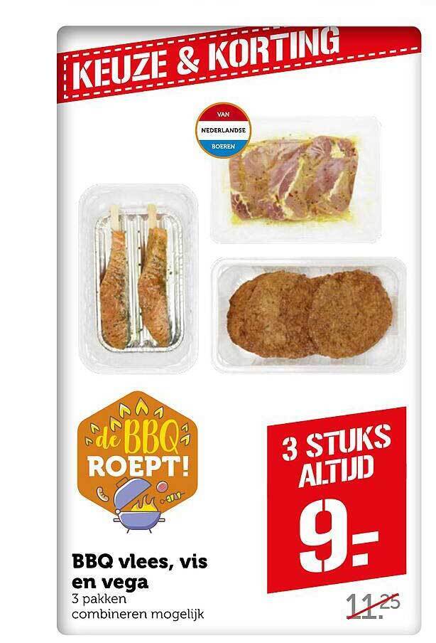 BBQ Vlees, Vis En Vega aanbieding bij Coop