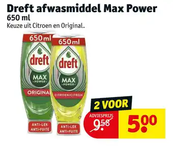 Kruidvat Dreft afwasmiddel Max Power 650 ml aanbieding