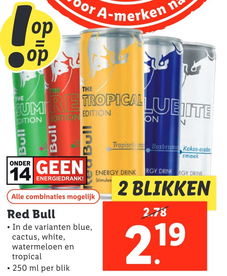 Red Bull aanbieding bij Lidl