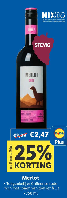 Lidl Merlot aanbieding