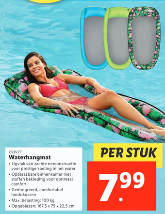 Lidl CRIVIT Waterhangmat aanbieding