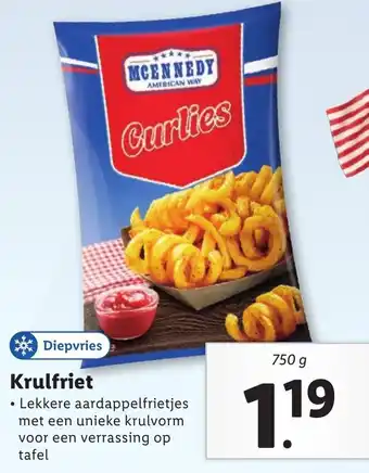 Lidl Krulfriet 750 gr aanbieding