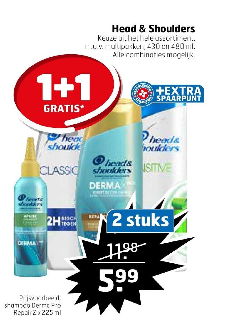 Head & Shoulders 2 stuks aanbieding bij Trekpleister