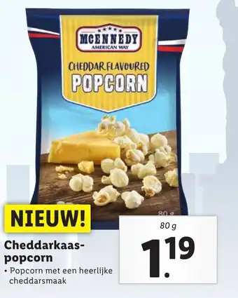 Lidl Cheddarkaas-popcorn 80 gr aanbieding